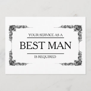 Invitación Se solicita su servicio como mejor hombre groomsma