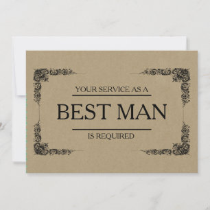 Invitación Se solicita su servicio como mejor hombre groomsma