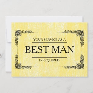 Invitación Se solicita su servicio como mejor hombre groomsma