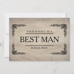 Invitación Se solicita su servicio como mejor hombre groomsma