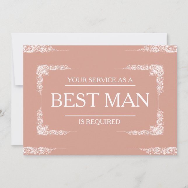 Invitación Se solicita su servicio como mejor hombre groomsma (Anverso)