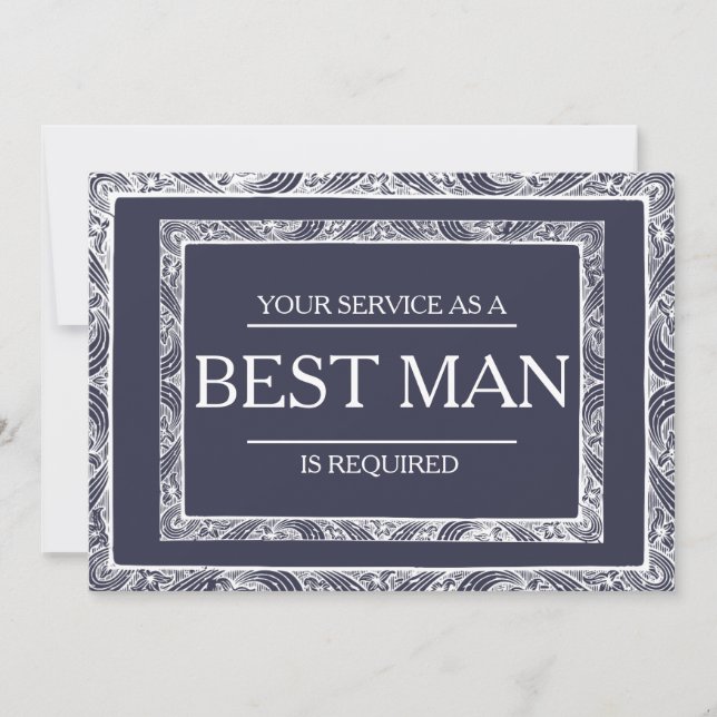 Invitación Se solicita su servicio como mejor hombre groomsma (Anverso)