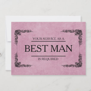 Invitación Se solicita su servicio como mejor hombre groomsma
