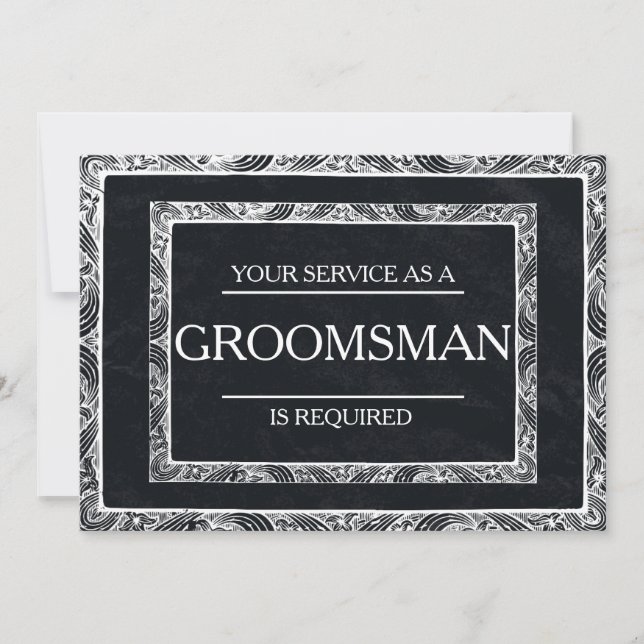 Invitación Se Solicita Su Servicio como Padrino de Boda (Anverso)