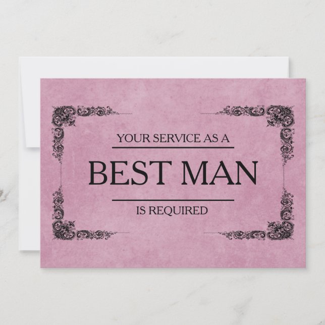 Invitación Se Solicita Su Servicio como Padrino de Boda (Anverso)