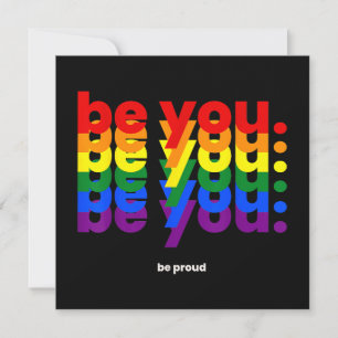 Invitación Sé tú, sé orgulloso Arcoíris Orgullo LGBTQ Lesbian