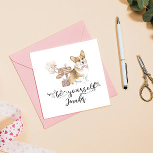 Invitación Sé un lindo cachorro Corgi acuarela