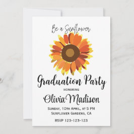 Invitación Sé un partido de graduación de girasol