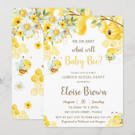 Invitación Se vuelve Fiesta de revelación de género floral am