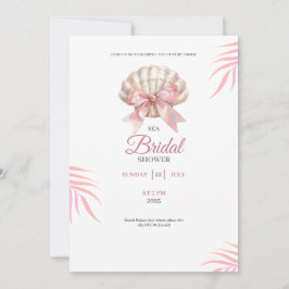 Invitación Sea bridal shower pink bridal shower invitation