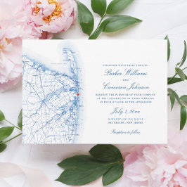 Invitación Sea Bright New Jersey Elegant Wedding