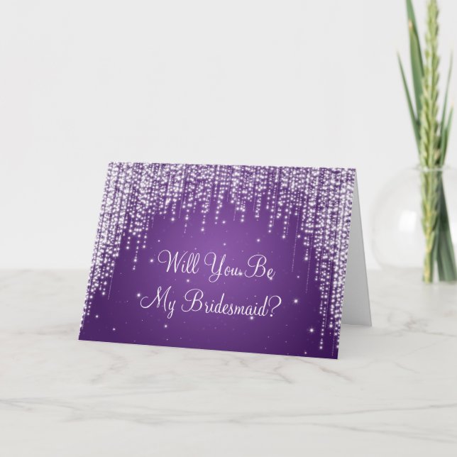 Invitación Sea mi dama de honor que la noche deslumbra (Anverso)