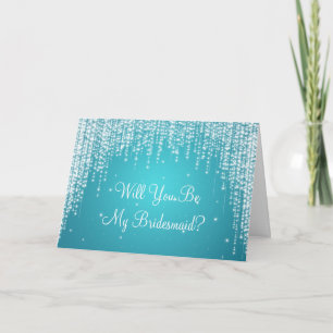 Invitación Sea mi dama de honor que la noche deslumbra el