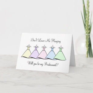 Invitación Sea mi dama de honor - vestidos colgantes