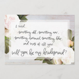 Invitación Sea mi fiesta nupcial de Bridemaid el que pide