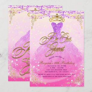 Invitación Sea nuestra princesa Purple de la huésped y fiesta