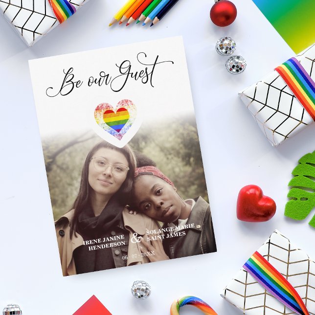 Invitación Sea nuestro orgullo invitado Rainbow Heart Lesbian (Subido por el creador)