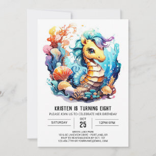 Invitación Sea Seahorse Serenade Cumpleaños