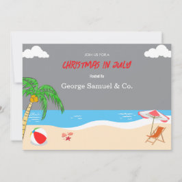 Invitación Sea Side Christmas in July Custom Name Log & Text