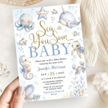 Sea You Soon Animales Oceánicos Niño Baby Shower