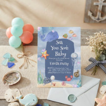 Sea You Soon azul Animales del Océano Baby Shower