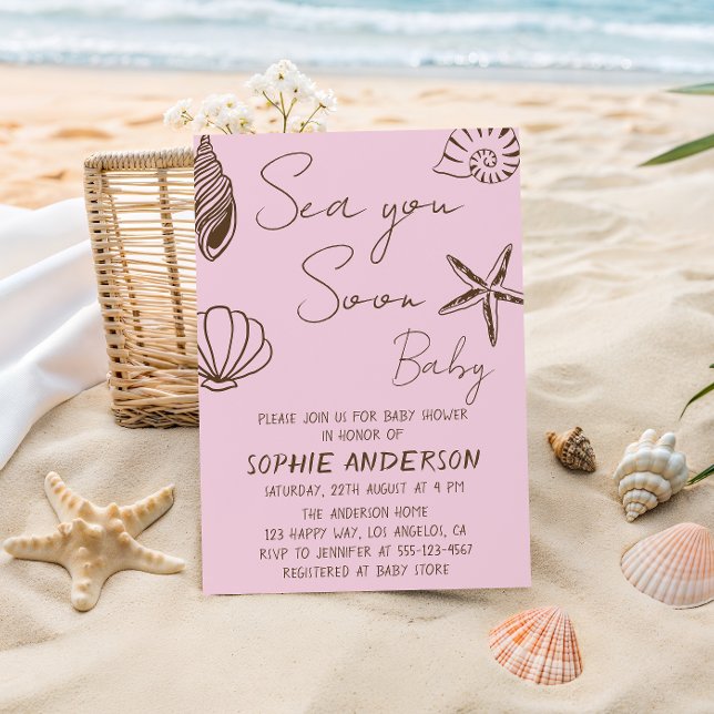 Invitación Sea You Soon Baby Boho Coastal Baby Shower  (Subido por el creador)