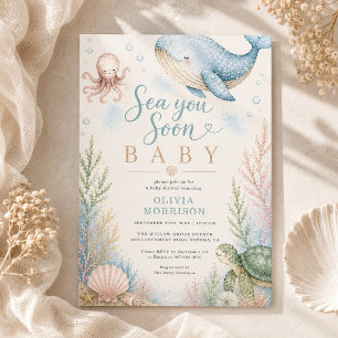 Invitación Sea You Soon Baby Ocean Baby Shower