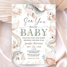 Sea You Soon Baby Shower Boho Chica Océano 