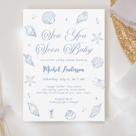 Invitación Sea You soon Coastal Baby Shower