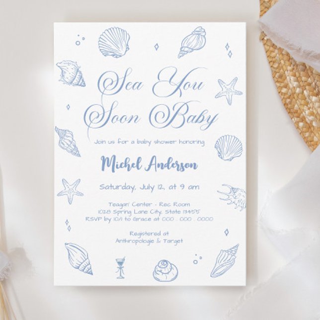 Invitación Sea You soon Coastal Baby Shower (Subido por el creador)