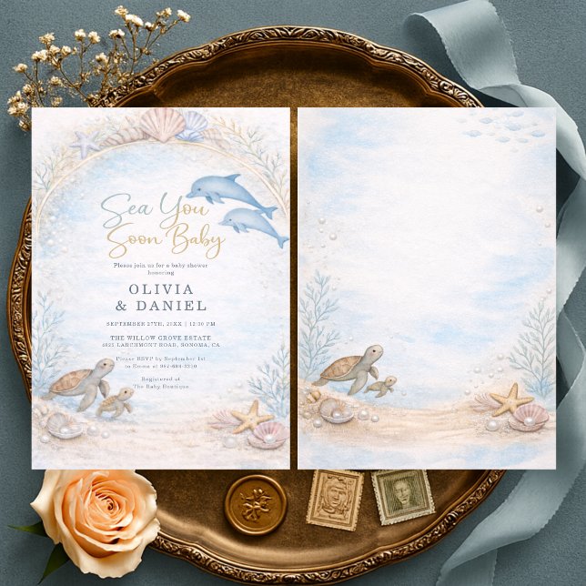 Invitación Sea You Soon Fiesta de Bebé para Parejas (Subido por el creador)