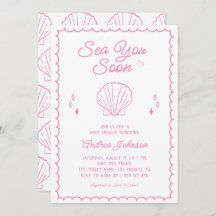Sea You soon Mane Drake Ocean Seashell Baby Shower