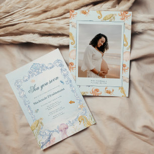 Invitación Sea You Soon Rococo Foto Baby Shower