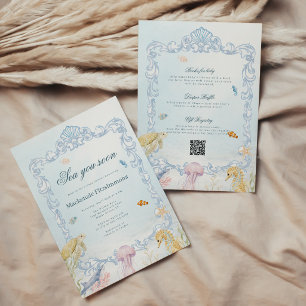 Invitación Sea You Soon Rococo Todo en Uno para Baby Shower