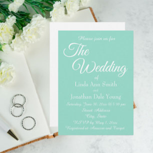 Invitación Seafoam Simple Style Boda