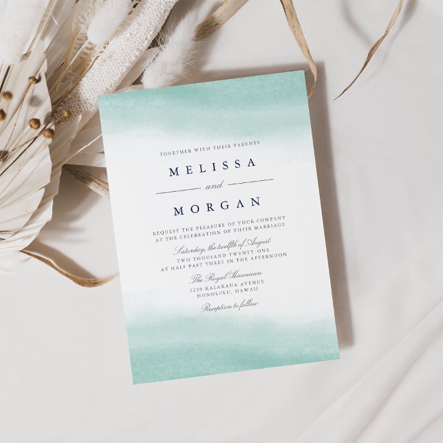 Invitación Seaglass Tides Wedding Invitation (Subido por el creador)