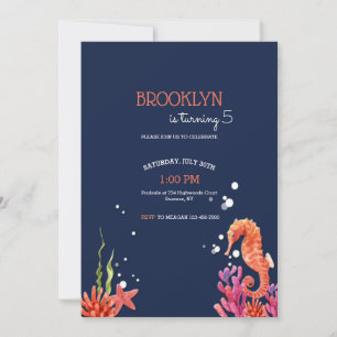Invitación Seahorse Birthday Party