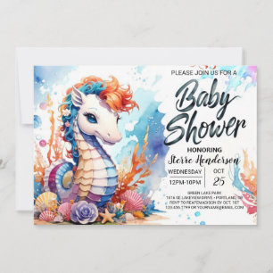 Invitación Seahorse Serenade Sea Baby Shower