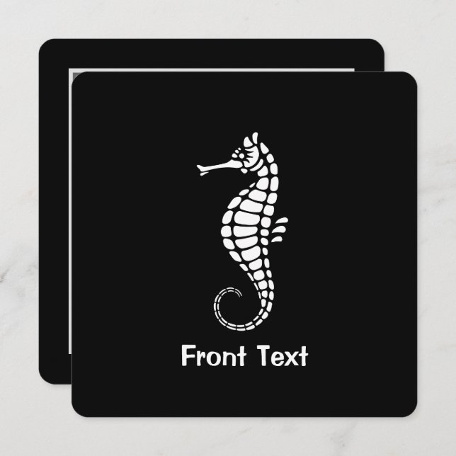 Invitación Seahorse White (Anverso / Reverso)
