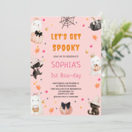 Invitación Seamos espeluznantes Halloween 1ro cumpleaños de b