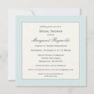 Invitación Seashell and Stripes Bridal Shower