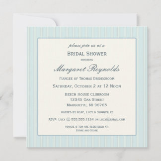 Invitación Seashell and Stripes Bridal Shower