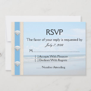 Invitación Seashell Beach Wedding RSVP