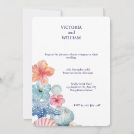 Invitación 🌊 Seashell Dreams Wedding Invitation 🌊