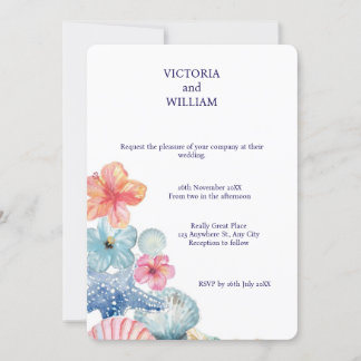 Invitación 🌊 Seashell Dreams Wedding Invitation 🌊
