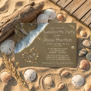 Invitación Seashell Heart Beach Bachelorette Party