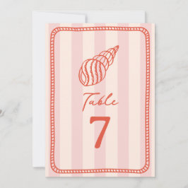 Invitación Seashell Pink Stripe Boda