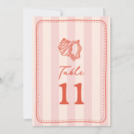 Invitación Seashell Pink Stripe Boda