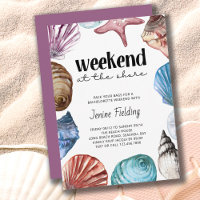 Seashell Watercolor Bachelorette Shore Weekend