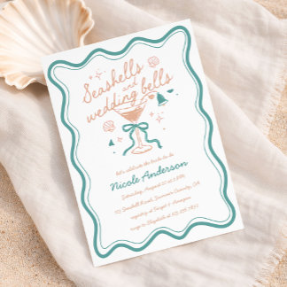 Invitación Seashells And Wedding Bells Coastal Bridal Shower